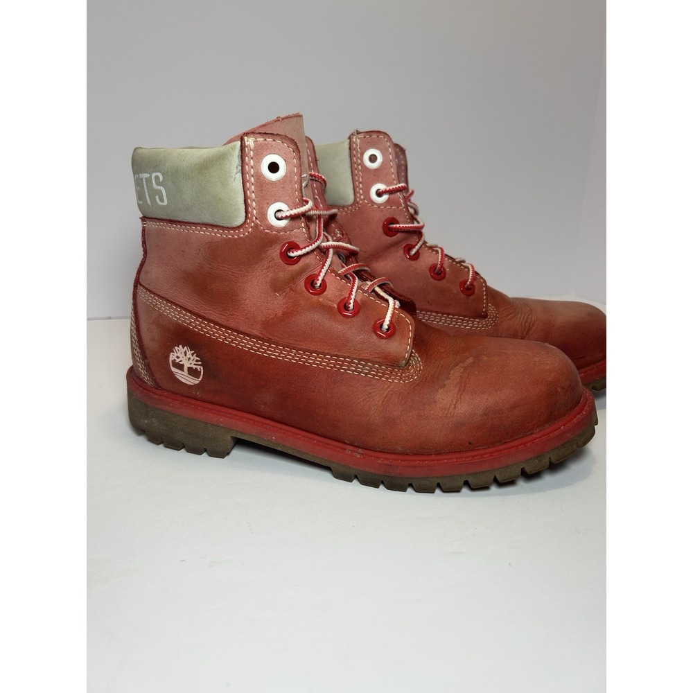 Timberland x NBA Houston Rockets Premium 6" Red Leather Boots Size 6‎